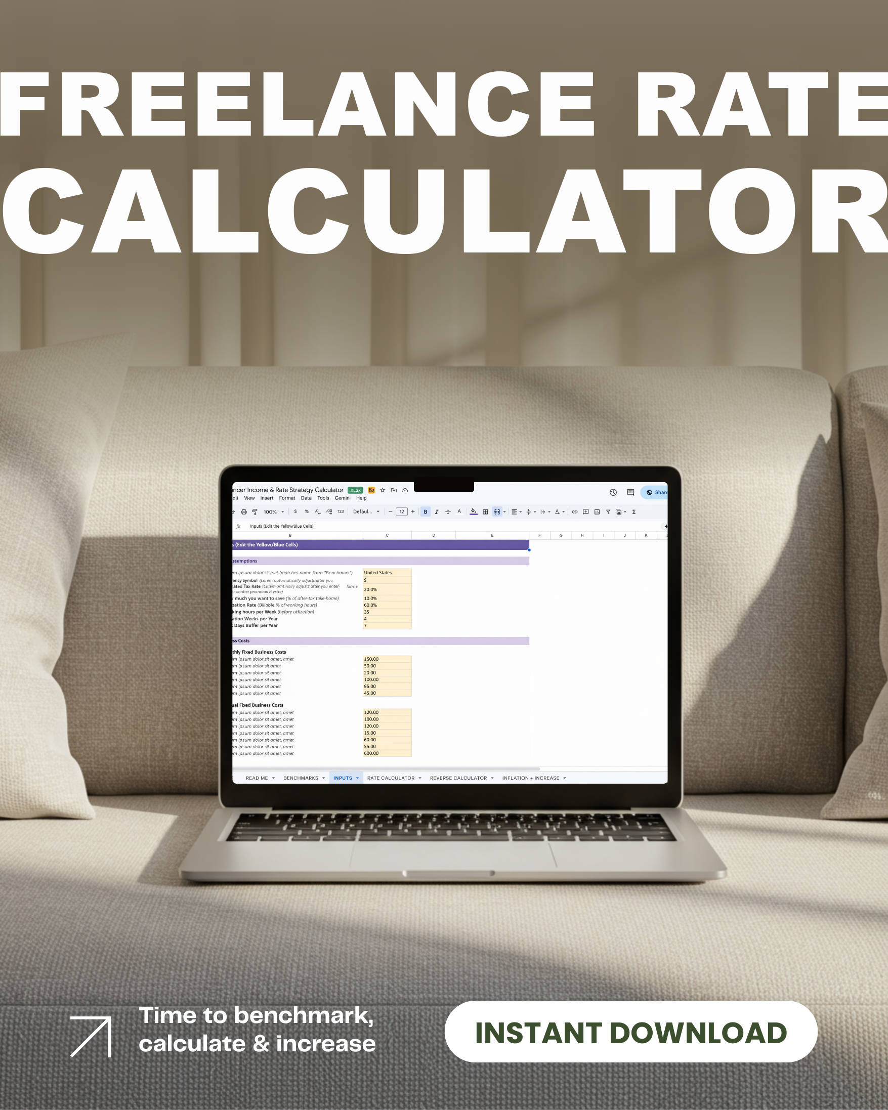 Freelancer Rate Calculator & Income Simulator (2026 Global Edition) - Google Sheets